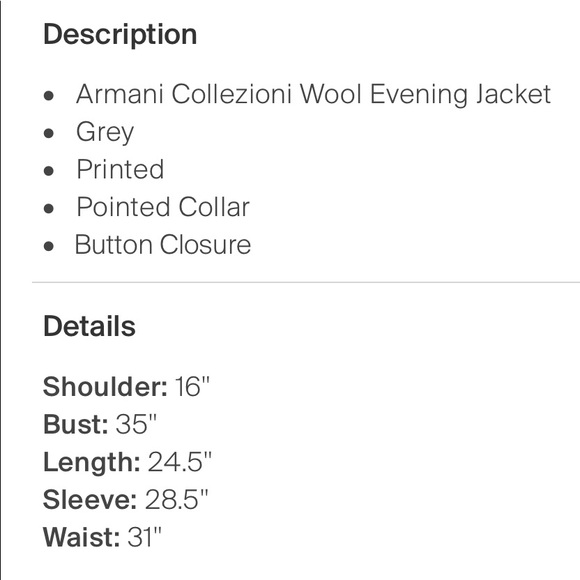 Armani Collezioni Printed Grey Wool Evening Jacket - Picture 6 of 8